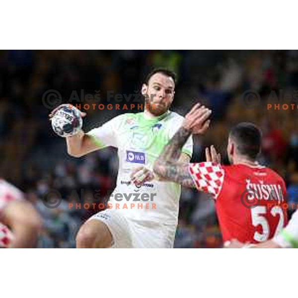 Borut Mackovsek in action during friendly match between Slovenia and Croatia in Celje, Slovenia on December 29, 2021