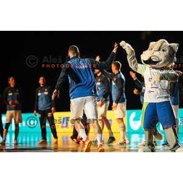 in action during friendly match between Slovenia and Croatia in Celje, Slovenia on December 29, 2021