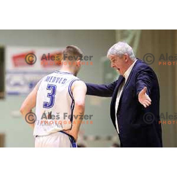 Ales Pipan, head coach of Zlatorog during Nova KBM league basketball match between Zlatorog Lasko and Krka in Lasko, Slovenia on December 29, 2021 