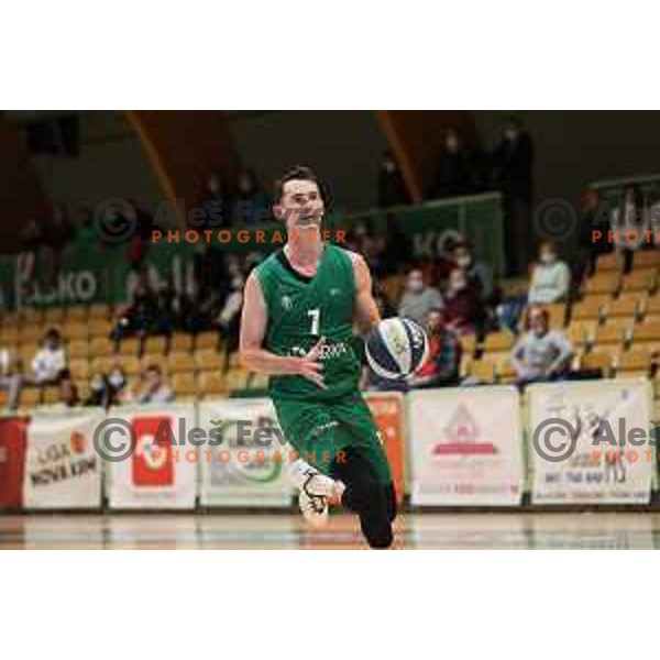 Jure Span in action during Nova KBM league basketball match between Zlatorog Lasko and Krka in Lasko, Slovenia on December 29, 2021 