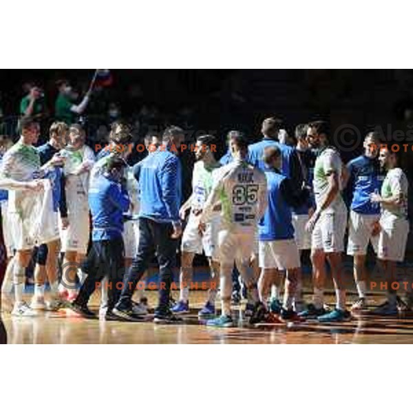 in action during friendly match between Slovenia and Croatia in Celje, Slovenia on December 29, 2021