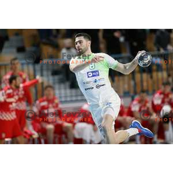 Blaz Janc in action during friendly match between Slovenia and Croatia in Celje, Slovenia on December 29, 2021