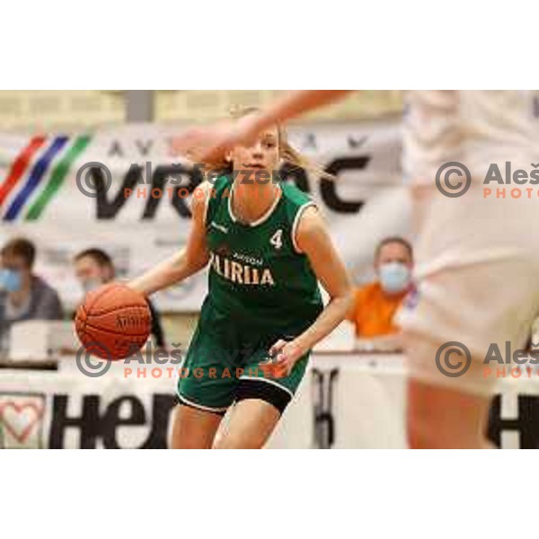 Alina Zitek in action during 1.SKL Women basketball match between Triglav and Akson Ilirija in Kranj, Slovenia on January 8, 2022