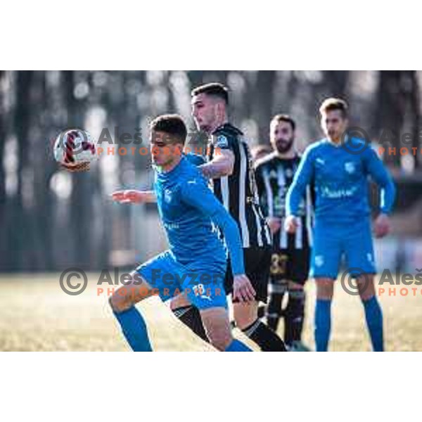Erik Nemet in action during friendly football match between NS Mura and Nafta 1903 in Fazanerija, Murska Sobota, Slovenia on January 15, 2022. Photo: Jure Banfi/www.alesfevzer.com