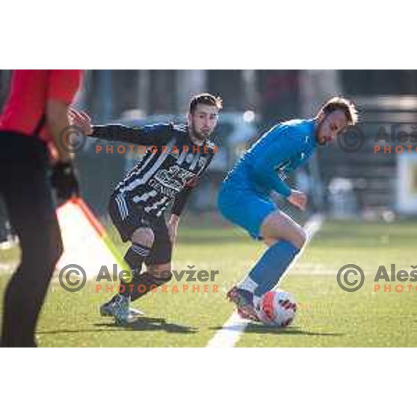 Alen Kozar in action during friendly football match between NS Mura and Nafta 1903 in Fazanerija, Murska Sobota, Slovenia on January 15, 2022. Photo: Jure Banfi/www.alesfevzer.com