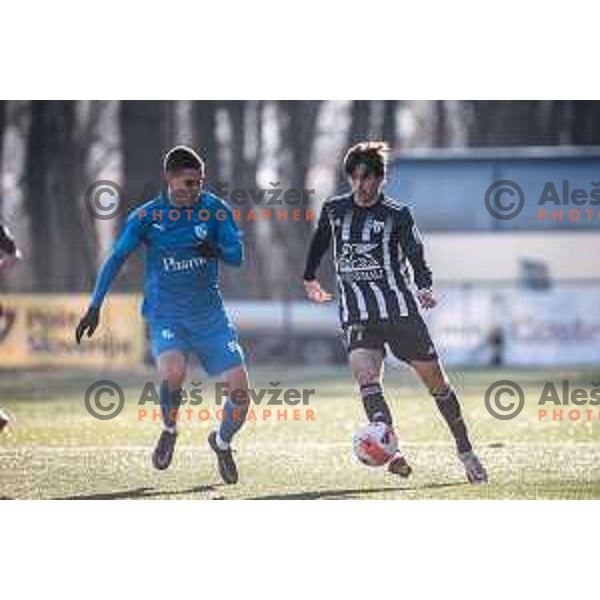 Miha Kompan Breznik in action during friendly football match between NS Mura and Nafta 1903 in Fazanerija, Murska Sobota, Slovenia on January 15, 2022. Photo: Jure Banfi/www.alesfevzer.com