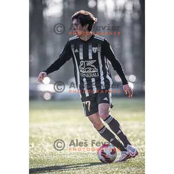 Miha Kompan Breznik in action during friendly football match between NS Mura and Nafta 1903 in Fazanerija, Murska Sobota, Slovenia on January 15, 2022. Photo: Jure Banfi/www.alesfevzer.com