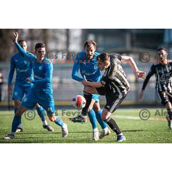 Ziga Zivko vs Nardin Mulahusejnovic in action during friendly football match between NS Mura and Nafta 1903 in Fazanerija, Murska Sobota, Slovenia on January 15, 2022. Photo: Jure Banfi/www.alesfevzer.com