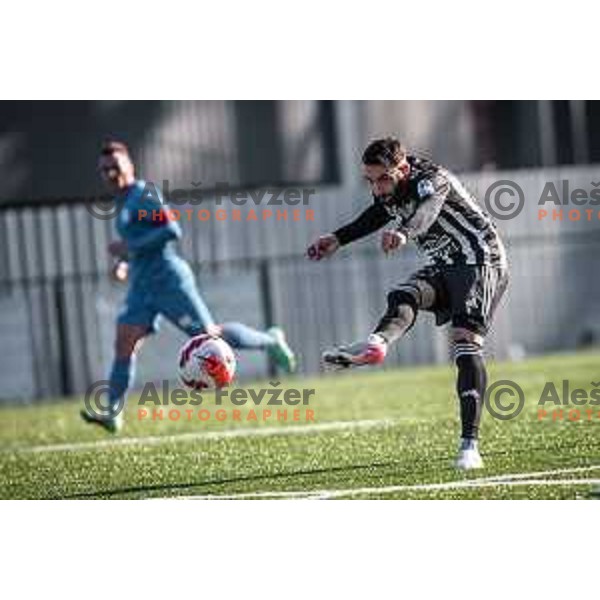 Mitja Lotric in action during friendly football match between NS Mura and Nafta 1903 in Fazanerija, Murska Sobota, Slovenia on January 15, 2022. Photo: Jure Banfi/www.alesfevzer.com