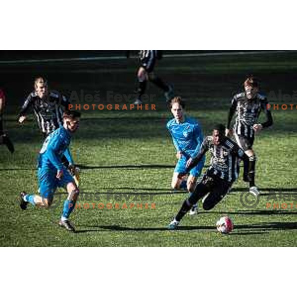 Ouro Samsindin in action during friendly football match between NS Mura and Nafta 1903 in Fazanerija, Murska Sobota, Slovenia on January 15, 2022. Photo: Jure Banfi/www.alesfevzer.com