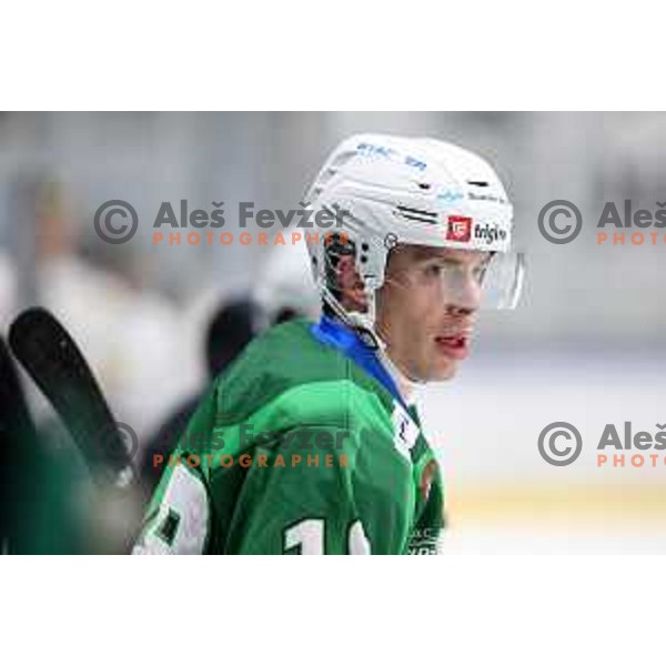 Bastien Maia of SZ Olimpija in action during IceHL match between SZ Olimpija and Dornbirn Bulldogs in Ljubljana, Slovenia on January 15, 2022