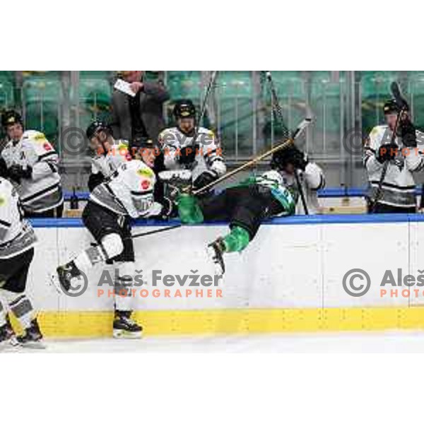 Gregor Koblar of SZ Olimpija in action during IceHL match between SZ Olimpija and Dornbirn Bulldogs in Ljubljana, Slovenia on January 15, 2022