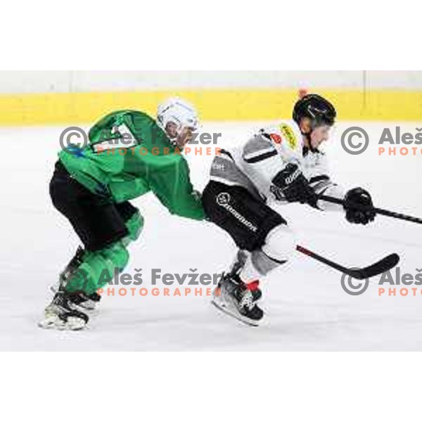 Rok Kapel of SZ Olimpija in action during IceHL match between SZ Olimpija and Dornbirn Bulldogs in Ljubljana, Slovenia on January 15, 2022 
