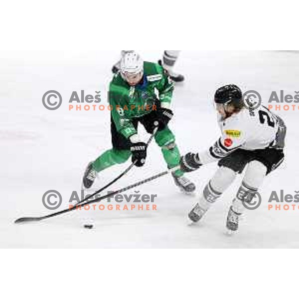 Daniel Wade Murphy of SZ Olimpija in action during IceHL match between SZ Olimpija and Dornbirn Bulldogs in Ljubljana, Slovenia on January 15, 2022