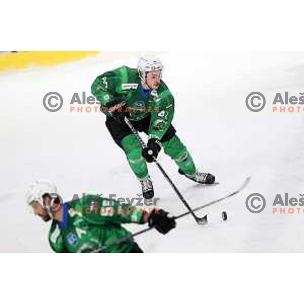 Jaka Sturm of SZ Olimpija in action during IceHL match between SZ Olimpija and Dornbirn Bulldogs in Ljubljana, Slovenia on January 15, 2022