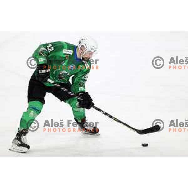 Nik Simsic of SZ Olimpija in action during IceHL match between SZ Olimpija and Dornbirn Bulldogs in Ljubljana, Slovenia on January 15, 2022