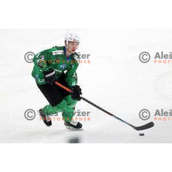 Aljosa Crnovic of SZ Olimpija in action during IceHL match between SZ Olimpija and Dornbirn Bulldogs in Ljubljana, Slovenia on January 15, 2022