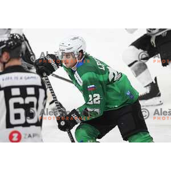 Guillaume Leclerc of SZ Olimpija in action during IceHL match between SZ Olimpija and Dornbirn Bulldogs in Ljubljana, Slovenia on January 15, 2022