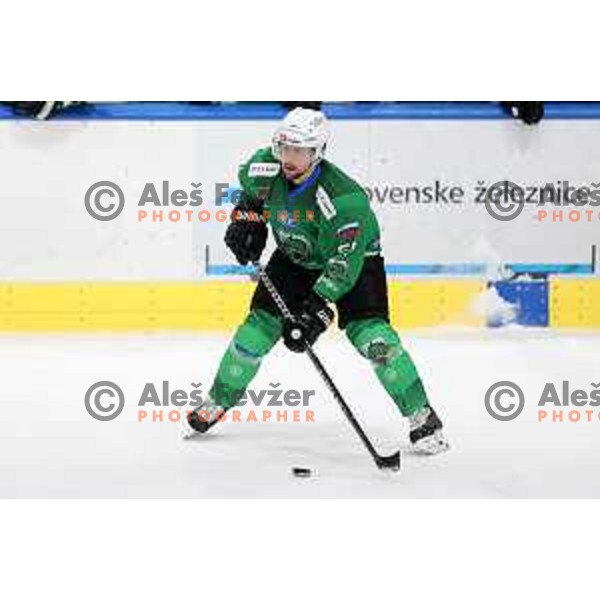 Mitja Robar of SZ Olimpija in action during IceHL match between SZ Olimpija and Dornbirn Bulldogs in Ljubljana, Slovenia on January 15, 2022