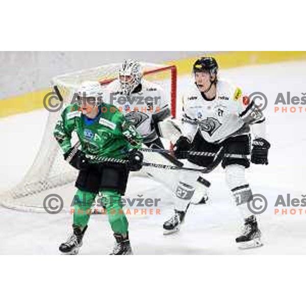 Jaka Sodja of SZ Olimpija in action during IceHL match between SZ Olimpija and Dornbirn Bulldogs in Ljubljana, Slovenia on January 15, 2022