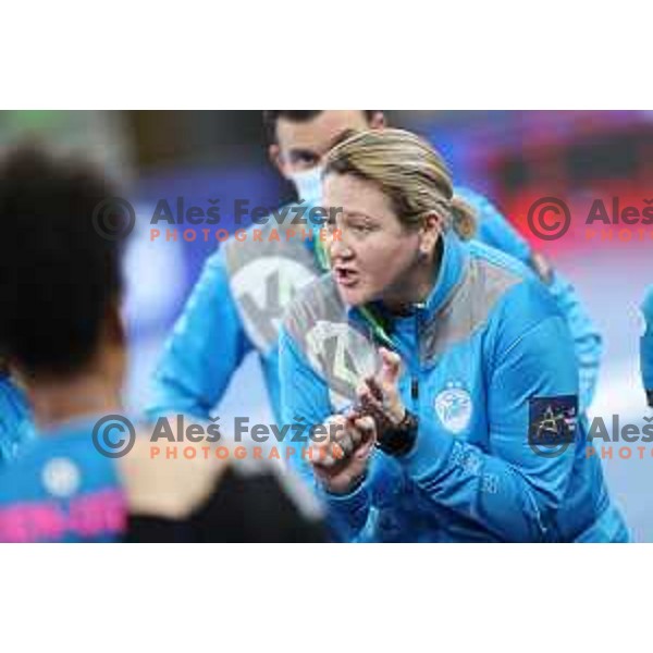 Nataliya Derepasko during EHF Champions League Women 2021-2022 handball match between Krim Mercator (SLO) and Odense (DEN) in Ljubljana, Slovenia on January 16, 2022