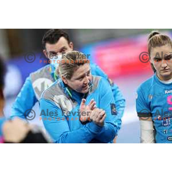 Nataliya Derepasko during EHF Champions League Women 2021-2022 handball match between Krim Mercator (SLO) and Odense (DEN) in Ljubljana, Slovenia on January 16, 2022
