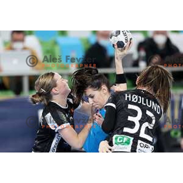Alja Varagic in action during EHF Champions League Women 2021-2022 handball match between Krim Mercator (SLO) and Odense (DEN) in Ljubljana, Slovenia on January 16, 2022