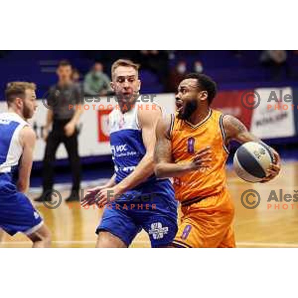 Carlbe Ervin in action during Nova KBM league match between Helios Suns and Sentjur in Domzale, Slovenia on January 19, 2022