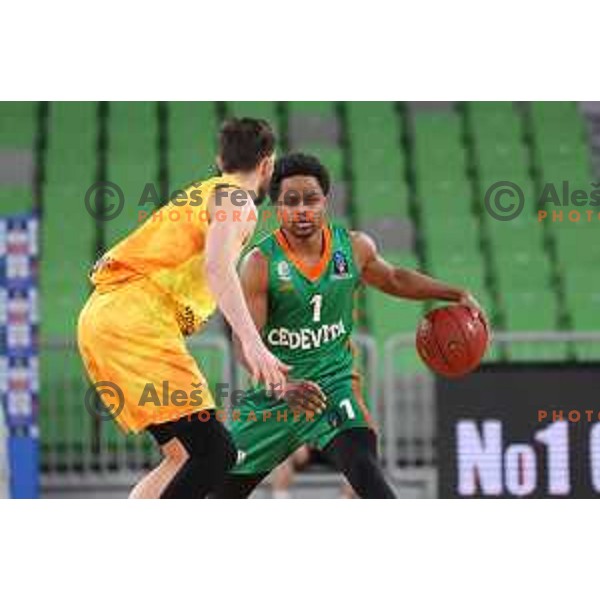 Yogi Ferrell in action during 7days EuroCup regular season basketball match between Cedevita Olimpija and Gran Canaria in Stozice, Arena, Ljubljana, Slovenia on January 19, 2022