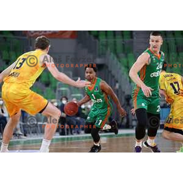 Yogi Ferrell in action during 7days EuroCup regular season basketball match between Cedevita Olimpija and Gran Canaria in Stozice, Arena, Ljubljana, Slovenia on January 19, 2022