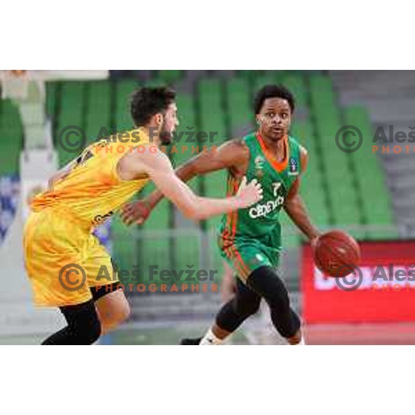 Yogi Ferrell in action during 7days EuroCup regular season basketball match between Cedevita Olimpija and Gran Canaria in Stozice, Arena, Ljubljana, Slovenia on January 19, 2022