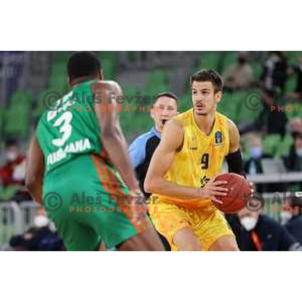 Nicolas Brussino in action during 7days EuroCup regular season basketball match between Cedevita Olimpija and Gran Canaria in Stozice, Arena, Ljubljana, Slovenia on January 19, 2022