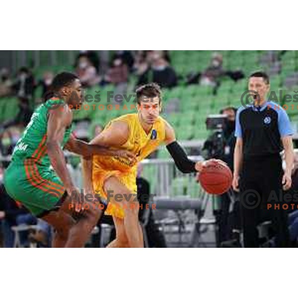 Melvin Ejim and Nicolas Brussino in action during 7days EuroCup regular season basketball match between Cedevita Olimpija and Gran Canaria in Stozice, Arena, Ljubljana, Slovenia on January 19, 2022