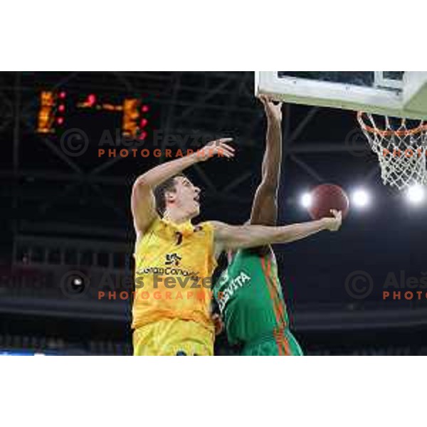 Miguel Salvo in action during 7days EuroCup regular season basketball match between Cedevita Olimpija and Gran Canaria in Stozice, Arena, Ljubljana, Slovenia on January 19, 2022