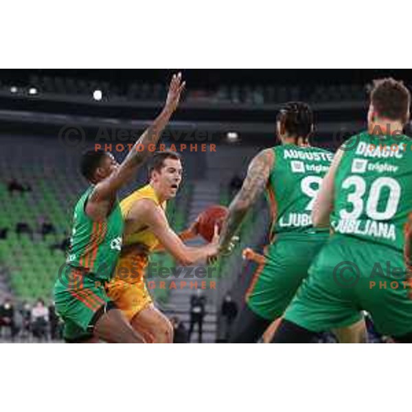 Melvin Ejim and Chris Kramer in action during 7days EuroCup regular season basketball match between Cedevita Olimpija and Gran Canaria in Stozice, Arena, Ljubljana, Slovenia on January 19, 2022