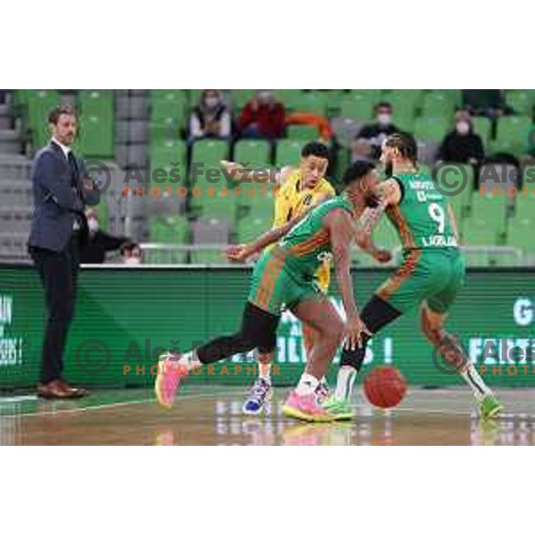 Jacob Pullen in action during 7days EuroCup regular season basketball match between Cedevita Olimpija and Gran Canaria in Stozice, Arena, Ljubljana, Slovenia on January 19, 2022