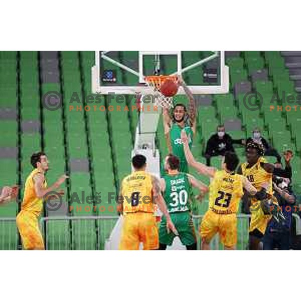 Zach Auguste in action during 7days EuroCup regular season basketball match between Cedevita Olimpija and Gran Canaria in Stozice, Arena, Ljubljana, Slovenia on January 19, 2022