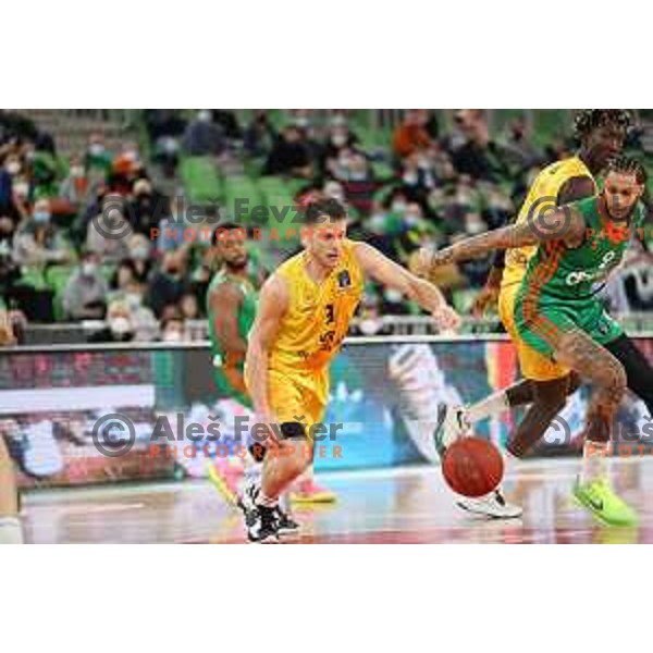 Chris Kramer in action during 7days EuroCup regular season basketball match between Cedevita Olimpija and Gran Canaria in Stozice, Arena, Ljubljana, Slovenia on January 19, 2022