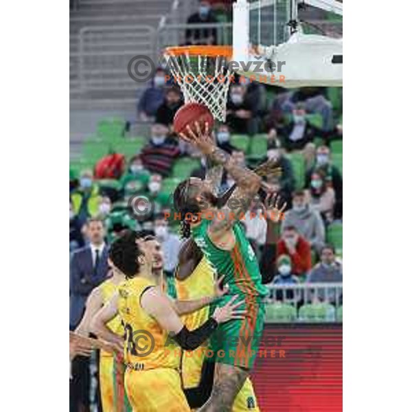 Zach Auguste in action during 7days EuroCup regular season basketball match between Cedevita Olimpija and Gran Canaria in Stozice, Arena, Ljubljana, Slovenia on January 19, 2022