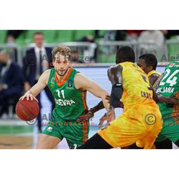 Jaka Blazic in action during 7days EuroCup regular season basketball match between Cedevita Olimpija and Gran Canaria in Stozice, Arena, Ljubljana, Slovenia on January 19, 2022