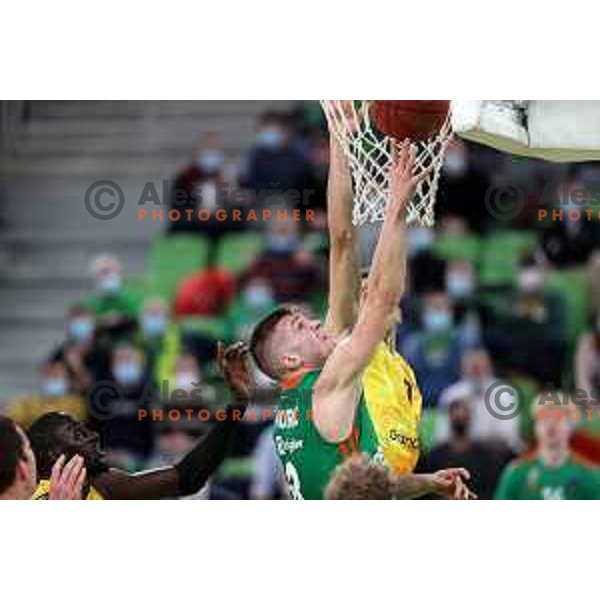 Edo Muric in action during 7days EuroCup regular season basketball match between Cedevita Olimpija and Gran Canaria in Stozice, Arena, Ljubljana, Slovenia on January 19, 2022