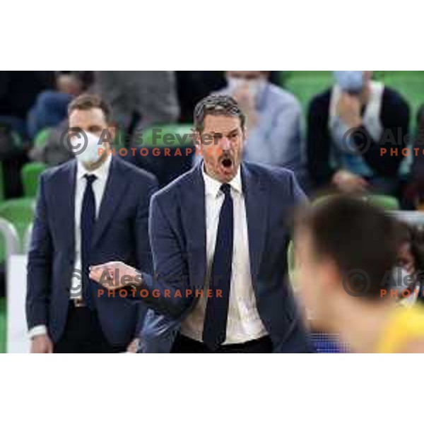 Jurica Golemac, head coach of Cedevita Olimpija during 7days EuroCup regular season basketball match between Cedevita Olimpija and Gran Canaria in Stozice, Arena, Ljubljana, Slovenia on January 19, 2022