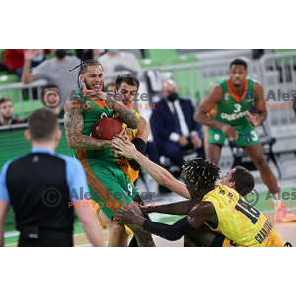 Zach Auguste in action during 7days EuroCup regular season basketball match between Cedevita Olimpija and Gran Canaria in Stozice, Arena, Ljubljana, Slovenia on January 19, 2022
