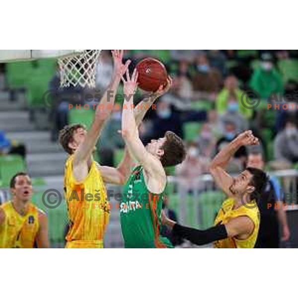 Luka Scuka in action during 7days EuroCup regular season basketball match between Cedevita Olimpija and Gran Canaria in Stozice, Arena, Ljubljana, Slovenia on January 19, 2022
