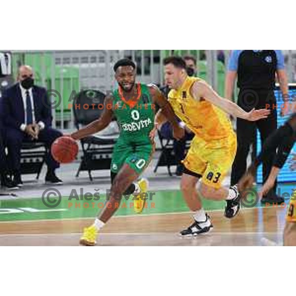 Jacob Pullen in action during 7days EuroCup regular season basketball match between Cedevita Olimpija and Gran Canaria in Stozice, Arena, Ljubljana, Slovenia on January 19, 2022