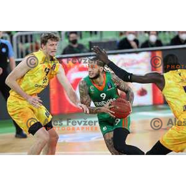 Zach Auguste in action during 7days EuroCup regular season basketball match between Cedevita Olimpija and Gran Canaria in Stozice, Arena, Ljubljana, Slovenia on January 19, 2022