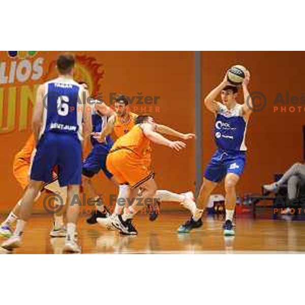Rok Nemanic in action during Nova KBM league match between Helios Suns and Sentjur in Domzale, Slovenia on January 19, 2022