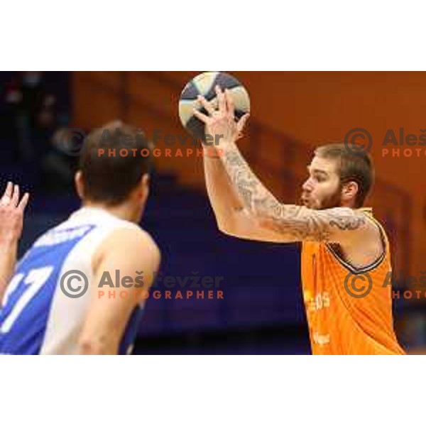 Miroslav Pasaljic in action during Nova KBM league match between Helios Suns and Sentjur in Domzale, Slovenia on January 19, 2022