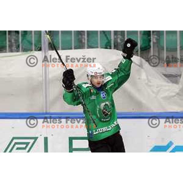 Guillaume Leclerc of SZ Olimpija in action during IceHL match between SZ Olimpija and Vienna Capitals in Ljubljana, Slovenia on January 21, 2022