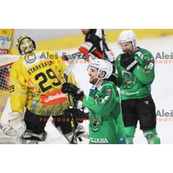 of SZ Olimpija in action during IceHL match between SZ Olimpija and Vienna Capitals in Ljubljana, Slovenia on January 21, 2022
